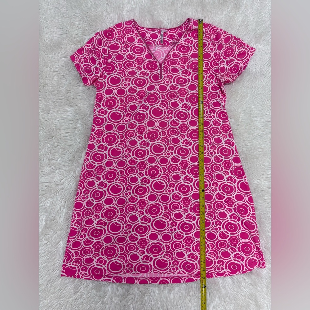 Lulu-B Fuchsia Circle Print Mini Dress - Picture 5 of 9